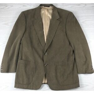 Vintage Halson Blazer Mens 44R Brown Suede Gus Mayer 2 Button Pocket Classic 90s